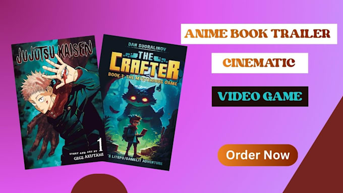 create cozy book trailer design do anime video game book trailer