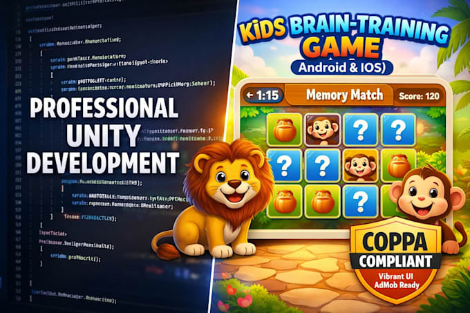 develop a high retention kids brain training game for android and IOS