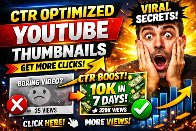 design CTR optimized youtube thumbnails that get more clicks