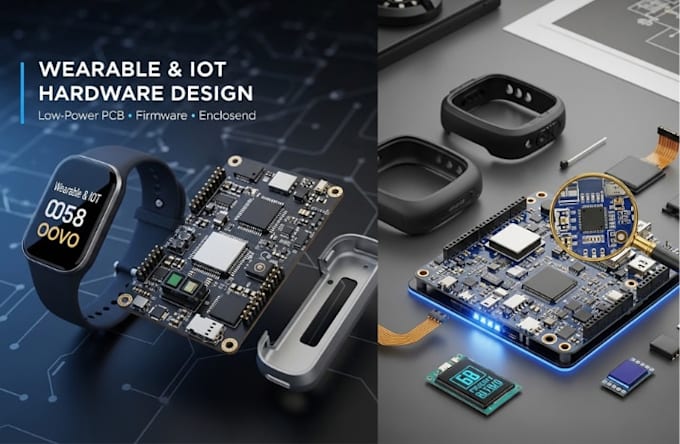 do complete wearable and iot hardware including low power pcb, firmware device