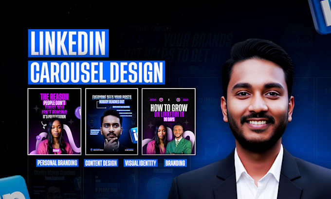 design linkedin carousel post or slide design for your brand