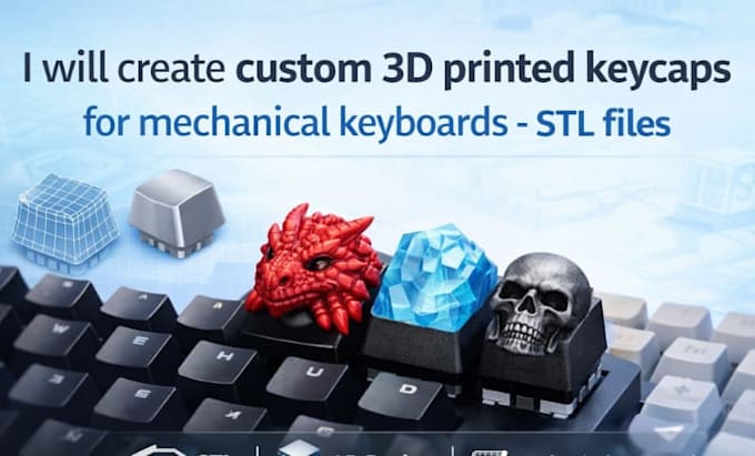 create custom 3d printed keycaps for mechanical keyboards  stl files