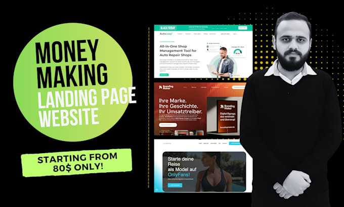create wordpress, squarespace, wix, shopify and webflow website for you