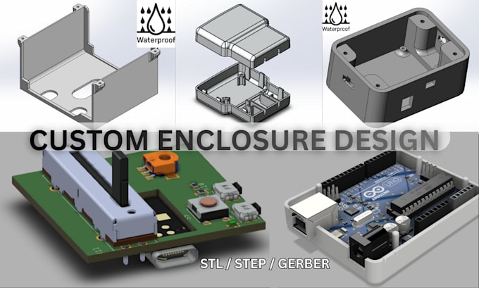 design pcb enclosure waterproof iot housing 3d model raspberry pi case stl step