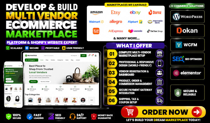 develop build multi vendor ecommerce marketplace platform shopify website expert