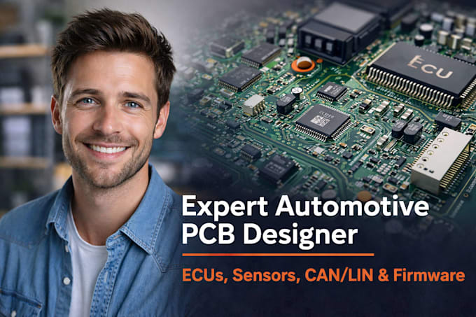 Design automotive pcb, ecu, can bus, lin bus, met schema en pcb layout