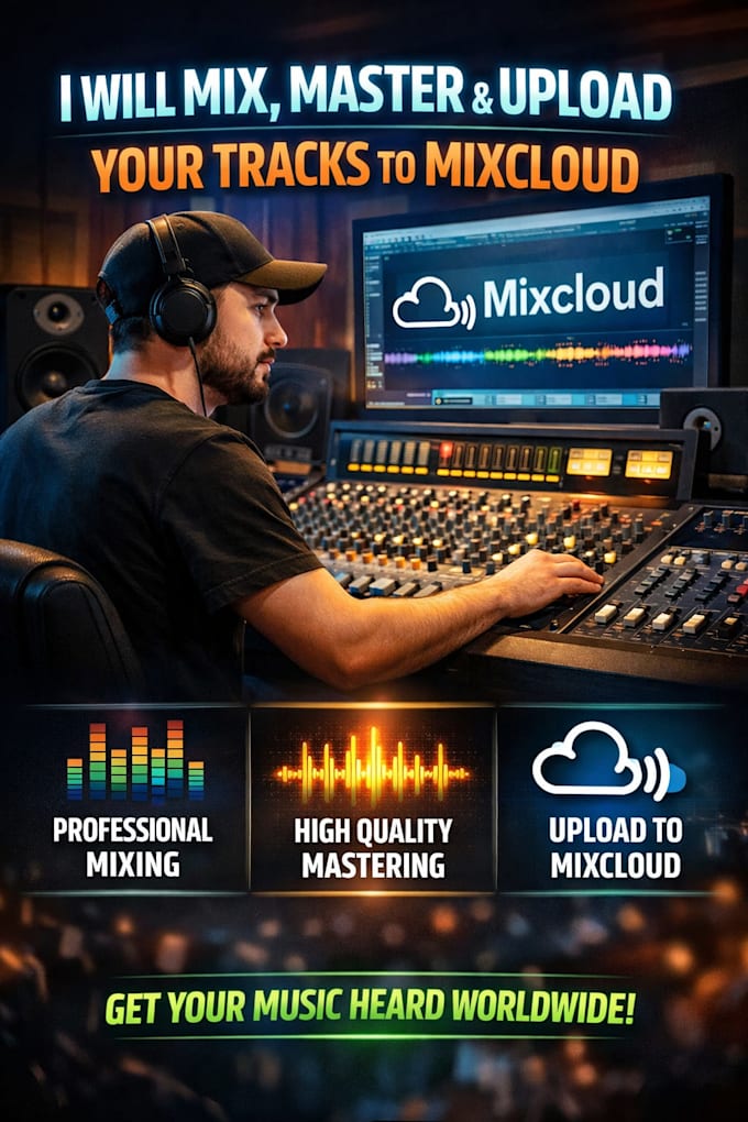 mix, master, and upload your tracks to mixcloud