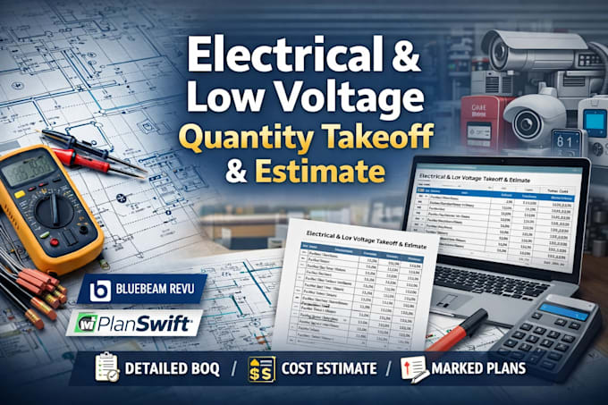 prepare electrical, low voltage quantity takeoff and estimate