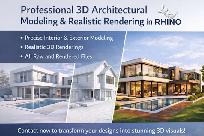 create 3d architectural models and renders in rhino