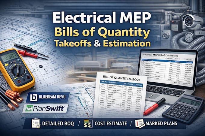 do an electrical mep bills of quantity, takeoffs and estimation costx