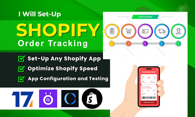 set up shopify order tracking, tracking page, app setup, and speed optimization
