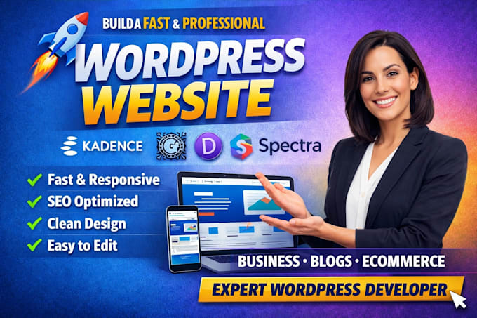 build wordpress website on kadence blocks, gutenberg blocks, divi, spectra base