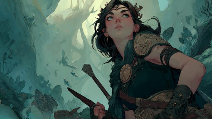 draw fantasy female, dnd illustration