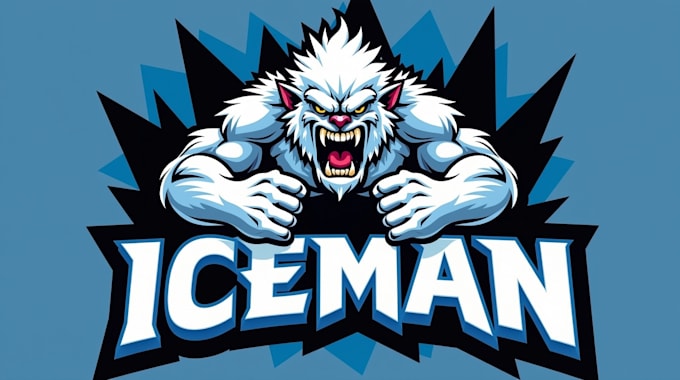 create an eye catching iceman logo in 12 hours