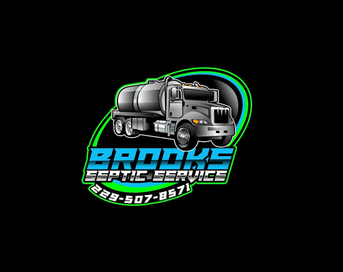 create creative and good looking septic truck logo design