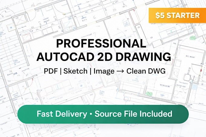 do professional autocad 2d drawings