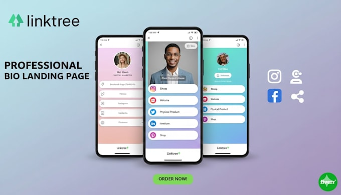 Make a professional linktree bio link landing page by Adnan_bin_zakir ...