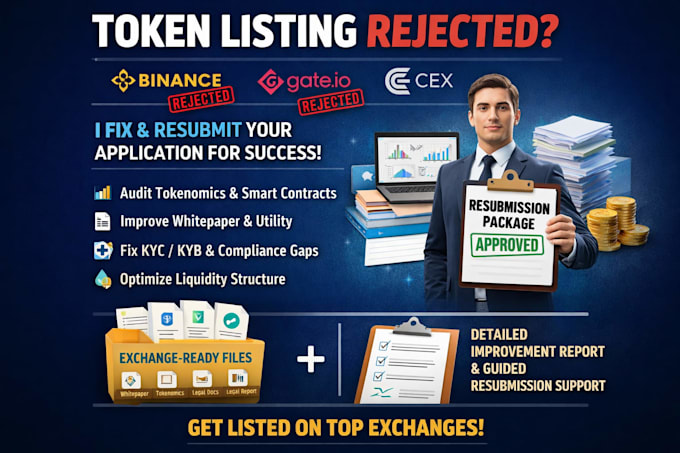 fix token listing rejection and resubmit to binance gate