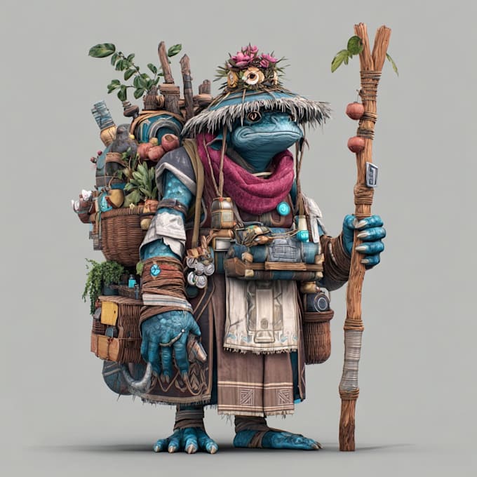 desing unique fantasy character sheets with prop for you