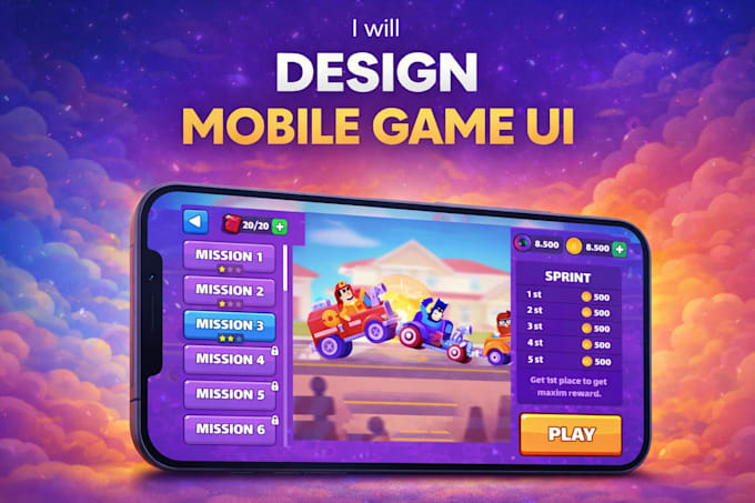create high quality mobile game UI UX design