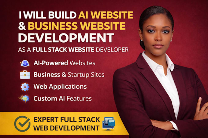 build ai website, business website as a professional full stack developer