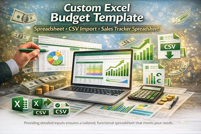 custom excel budget template spreadsheet csv import, sales tracker spreadsheet
