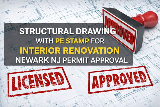 create structural drawing with pe stamp for interior renovation newark nj permit