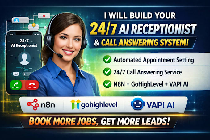 your 24 7 gohighlevel ai receptionist call answering ,appointment ,onboarding