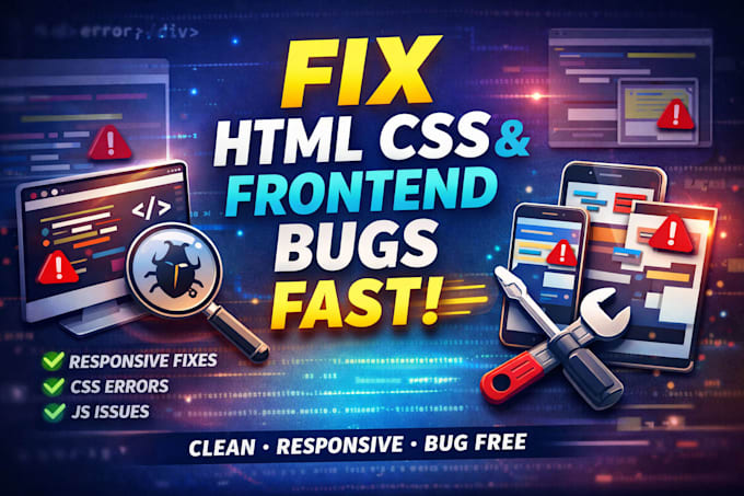 Fix html css bugs and frontend issues fast by Mikhailfil | Fiverr