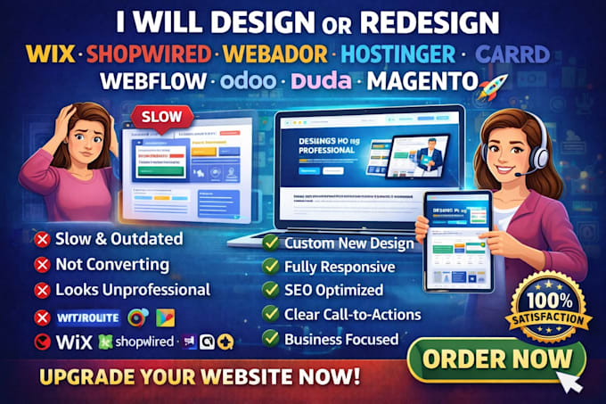 design wix shopwired webador website hostinger carrd webflow odoo duda redesign