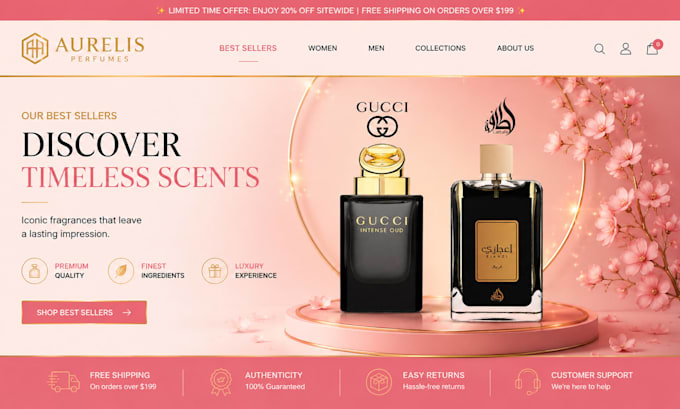 design luxury perfume shopify store fragrance website