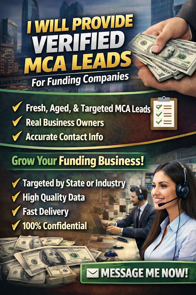 provide verified mca leads for funding companies
