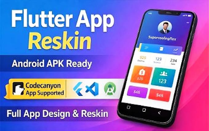 customize, reskin and rebrand to make your app modern and bug free