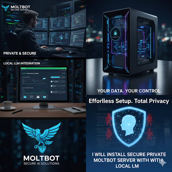 install secure private moltbot server with local llm