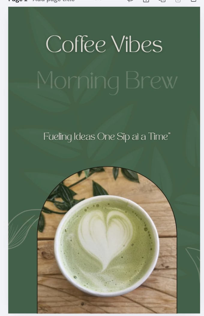 design coffee theme green canva notebook,digital creator