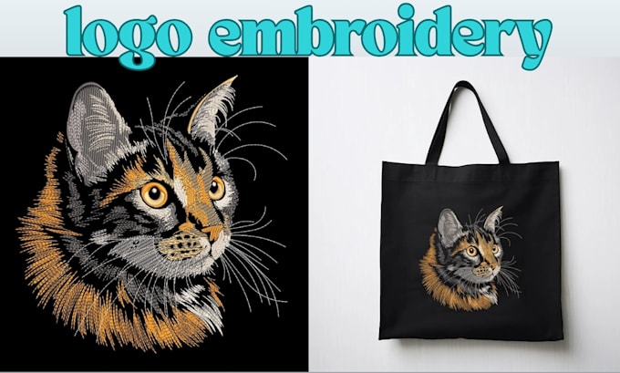 do logo and text embroidery, digitize image, convert to pes dst pxf jef emb
