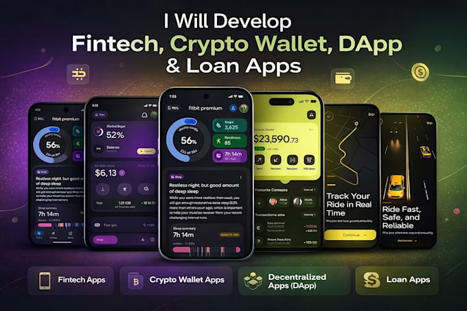 mobile app development fintech app decentralized app crypto wallet app loan app