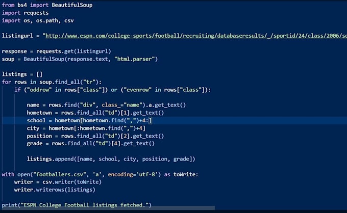 Estrarre dati da un sito web usando python