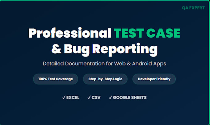 write professional test cases and a final bug report