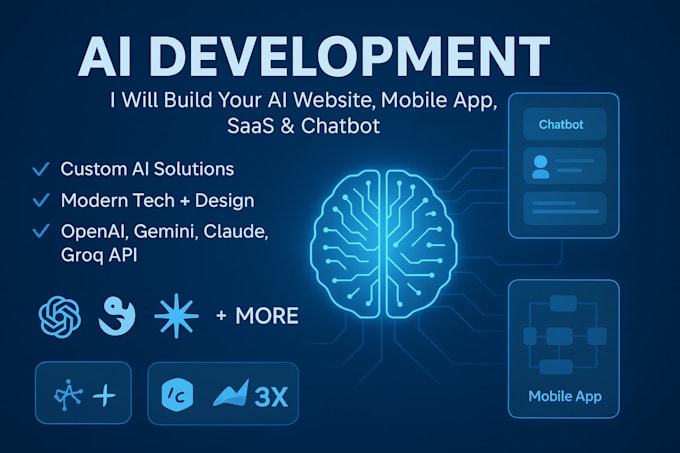 ai web app, mobile app development,android IOS ai saas software, ai website, crm