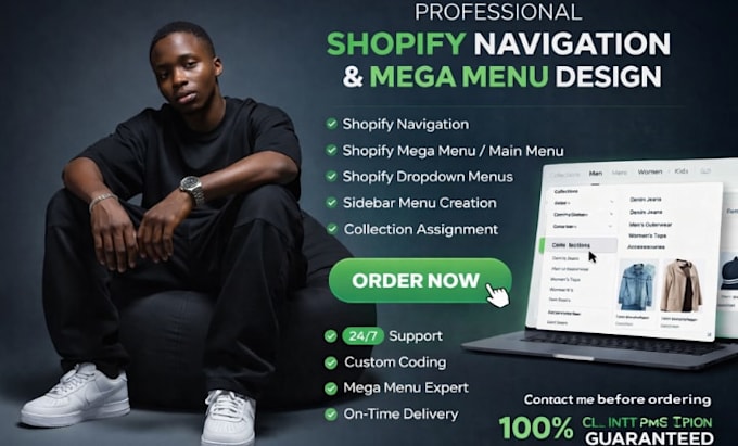 add or fix shopify navigation, mega menu and dropdown menu