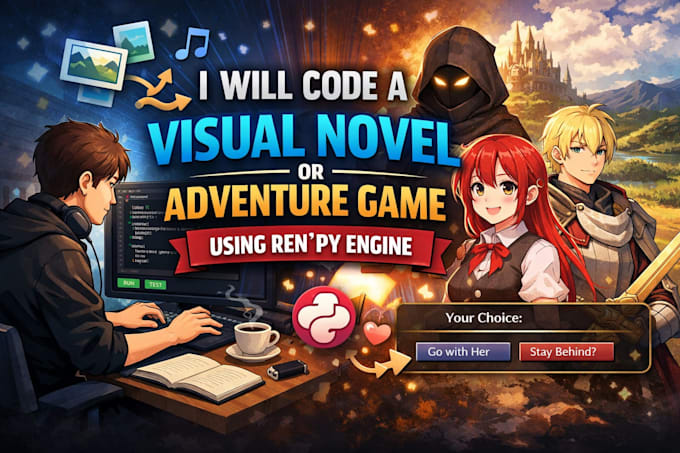 code for a visual novel or adventure game using renpy engine