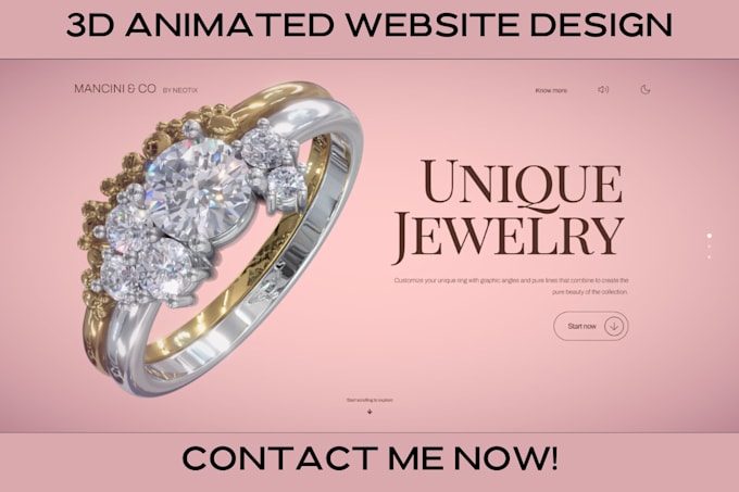 3d interactive wix studio website design wix studio animated 3d website shopify