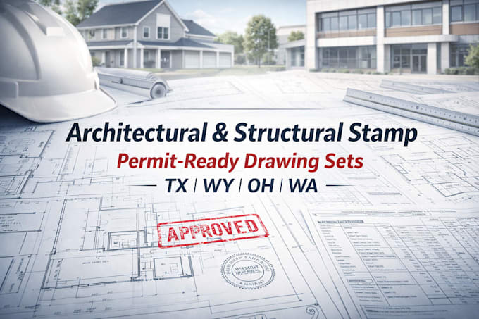 Architectural stamp structural stamp set of drawing for city permit tx ...