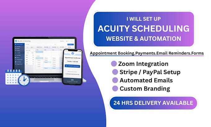 setup acuity and design custom acuity scheduling site with your brand