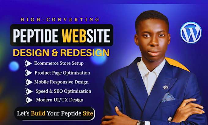 design a professional peptide or supplement wordpress website