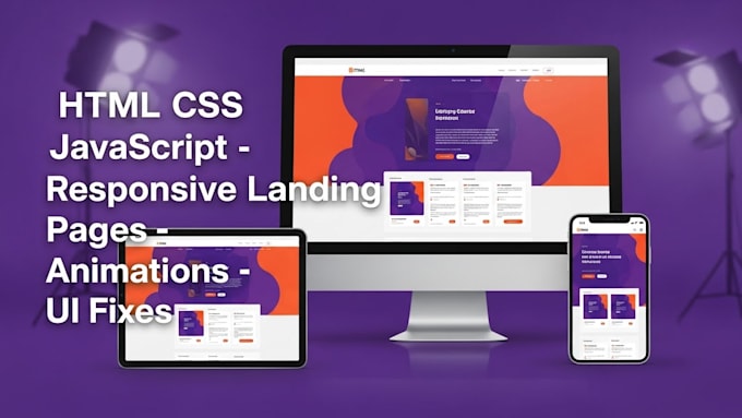 design HTML CSS javascript website landing page animation UI fixes frontend blog