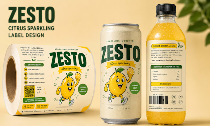 design food and beverage packaging, pouch and label design