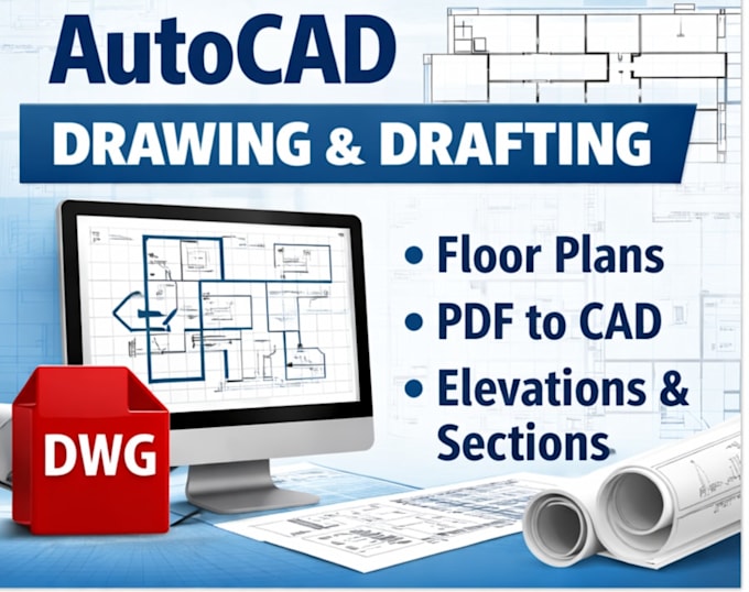 create professional 2d autocad drawing