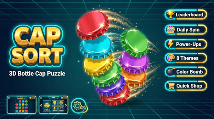 provide money making cap sort 3d source code android game